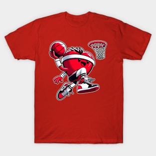 Valentine's Day Heart Basketball Player Slam Dunking T-Shirt